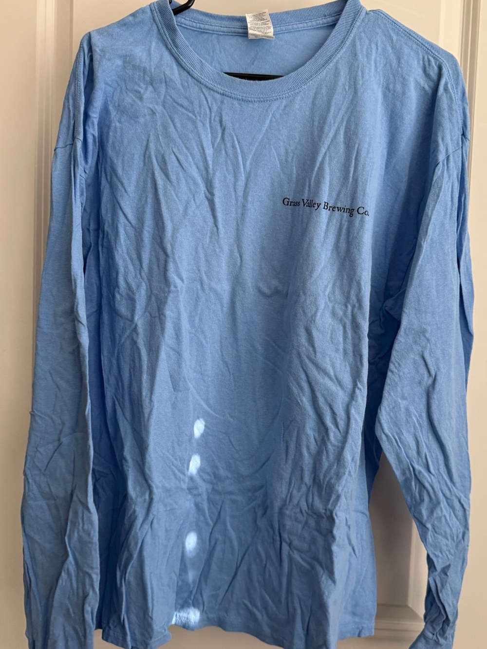 Gildan Light Blue Long-Sleeve Tee with Small Chest Logo